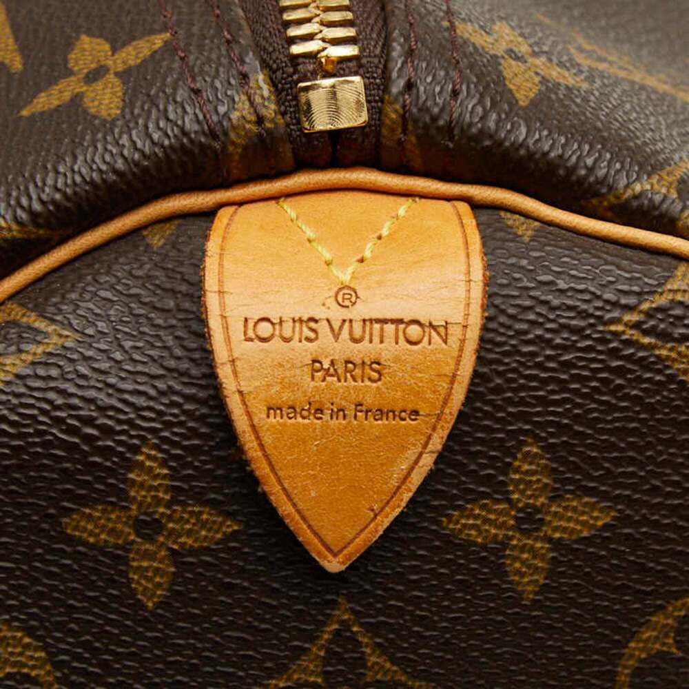LOUIS VUITTON Authentic Brown Monogram Leather Keepall 55 Boston Bag - Picture 12 of 13